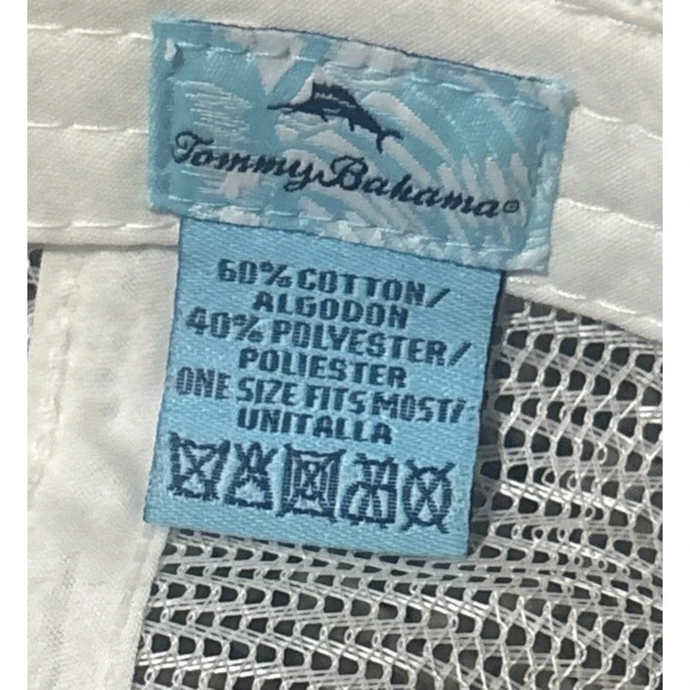 Tommy Bahama Trucker Hat Cap Mens One Size Blue Denim Mesh‎ Back Adjustable